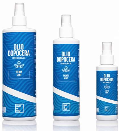 Pre and post epilation products - AFTER WAXING OIL  BLUE - MENTHOL 500 ml / 250 ml / 100 ml (O500B / O250B / O100B)